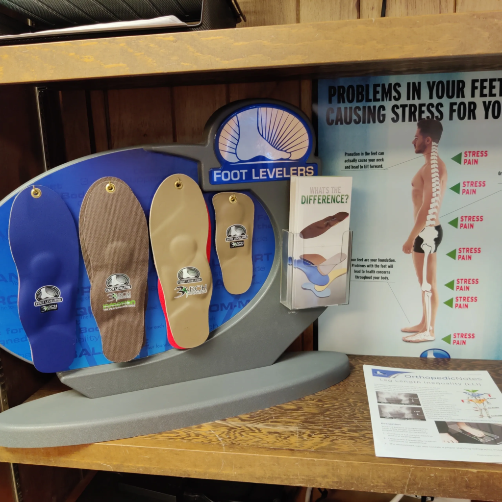 Chiropractic Clinic Tour: Custom orthotics foot levelers