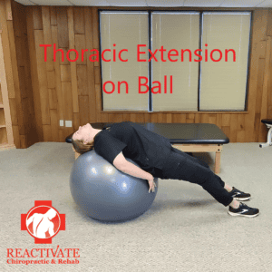 Thoracic extension on ball range of motion exercises