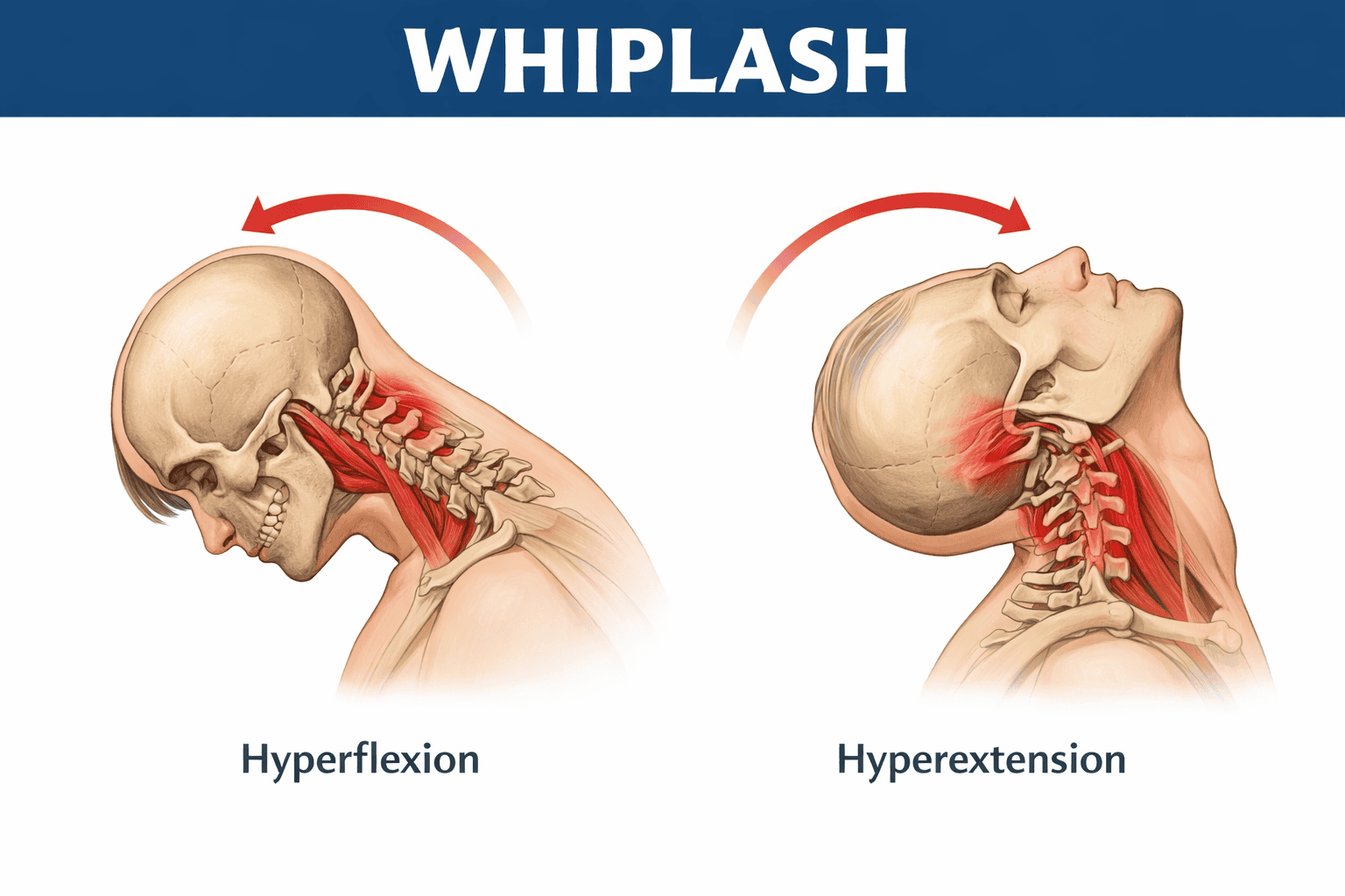Spine anatomy showing discs, joints, and nerves commonly injured in car accidents